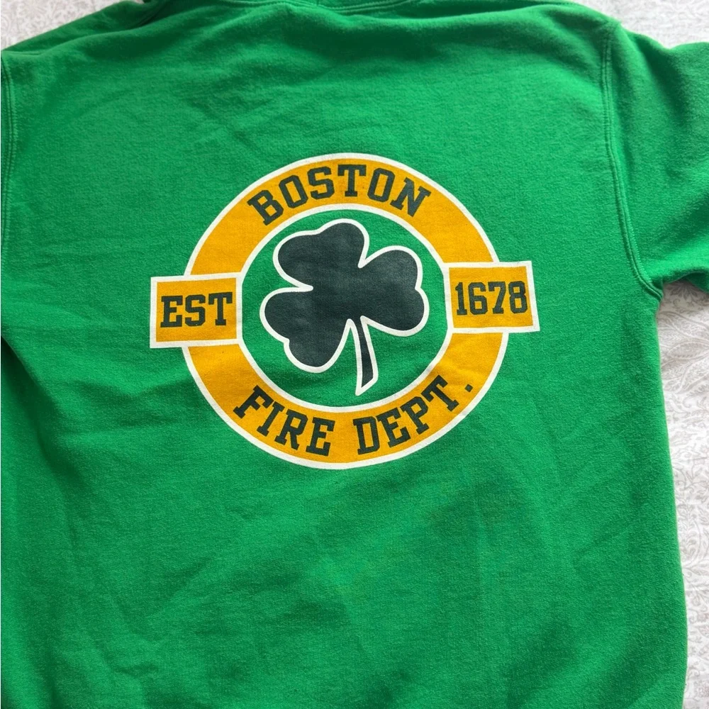 Green Boston Fire Hoodie - Picture 2 of 3